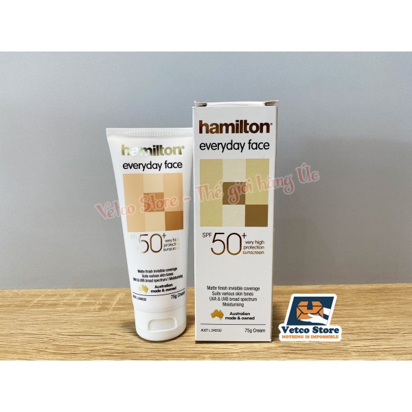 Kem chống nắng Úc Hamilton có Độ Chống Nắng Cao SPF 50+ 75g
