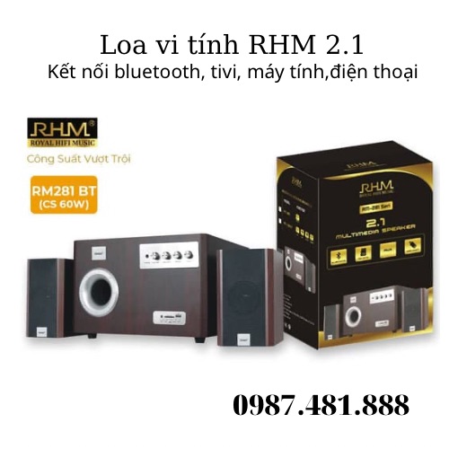 Loa vi tính RHM model RM 281BT - Kết nối tivi, máy tính, điện thoại - Có bluetooth - công suất 60w - Nghe nhạc cực hay
