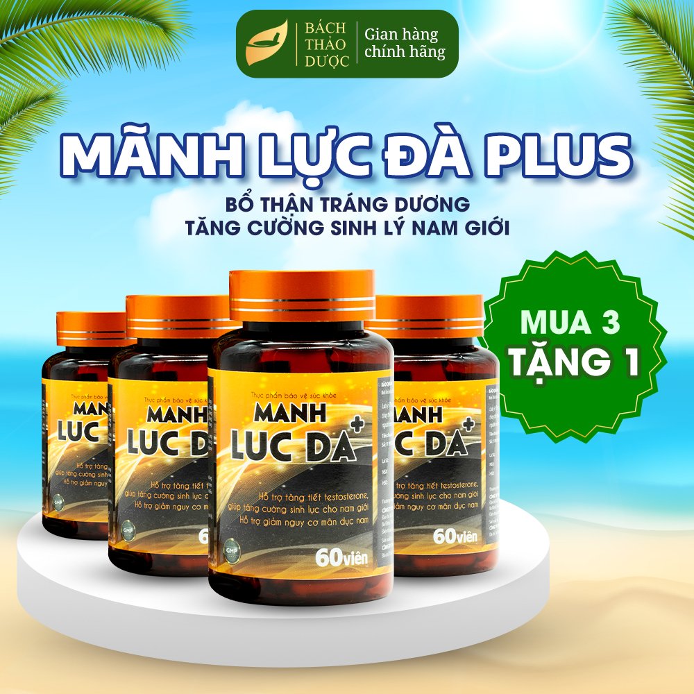 Mãnh Lực Đà Plus Hỗ trợ tăng cường sinh lực nam giới, giảm nguy cơ mãn dục nam, giảm đau lưng, mỏi gối do thận yếu