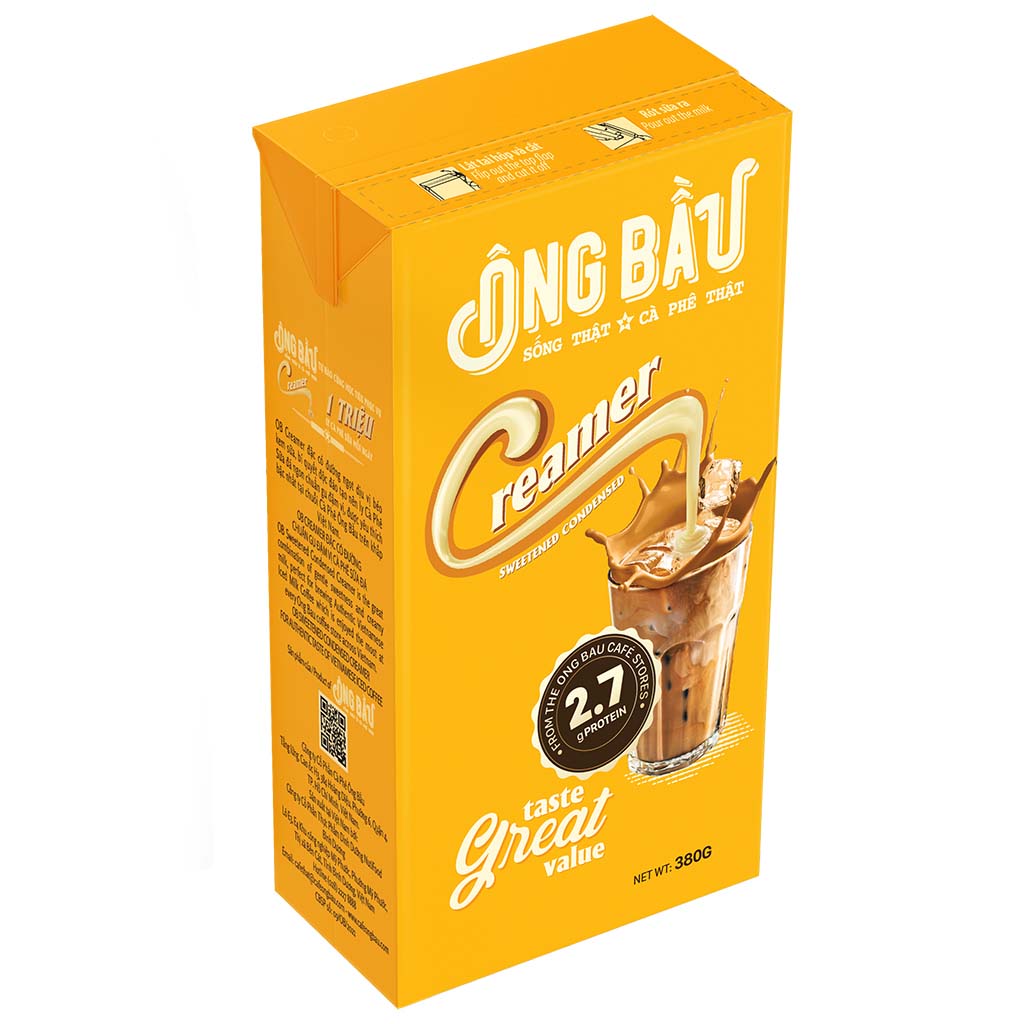 Sữa đặc có đường ông bầu hộp 380g, creamer đặc có đường ob, sữa đặc ông bầu