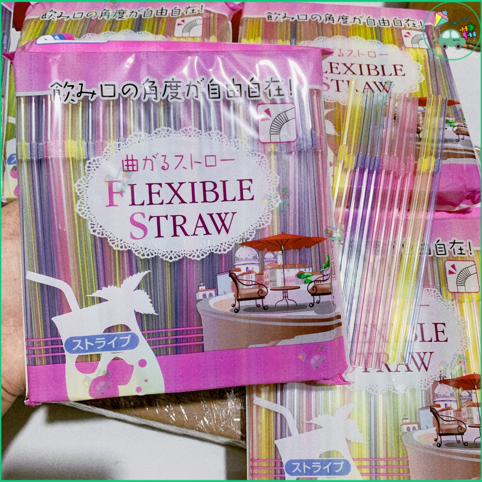 Ống hút Flexible Straw Nhật Bản - Gói 150 ống tròn 5mm x dài 18cm