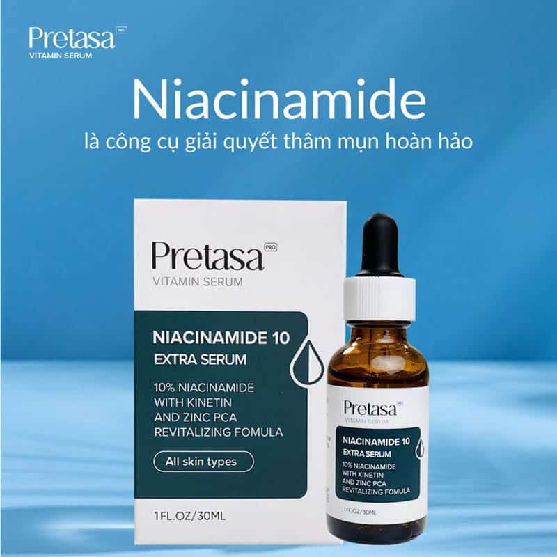 Serum Pretasa Niacinamide 10% Extra Serum giảm quầng thâm, nám, tàn nhang