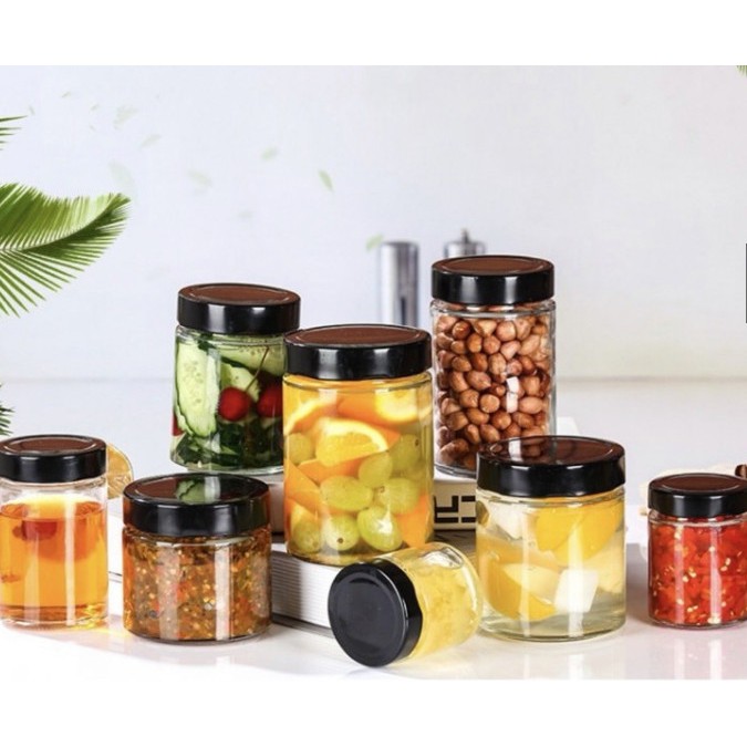 Hũ thủy tinh trụ tròn nắp thiết bản dày 100ml 220ml 280ml 380ml 500ml