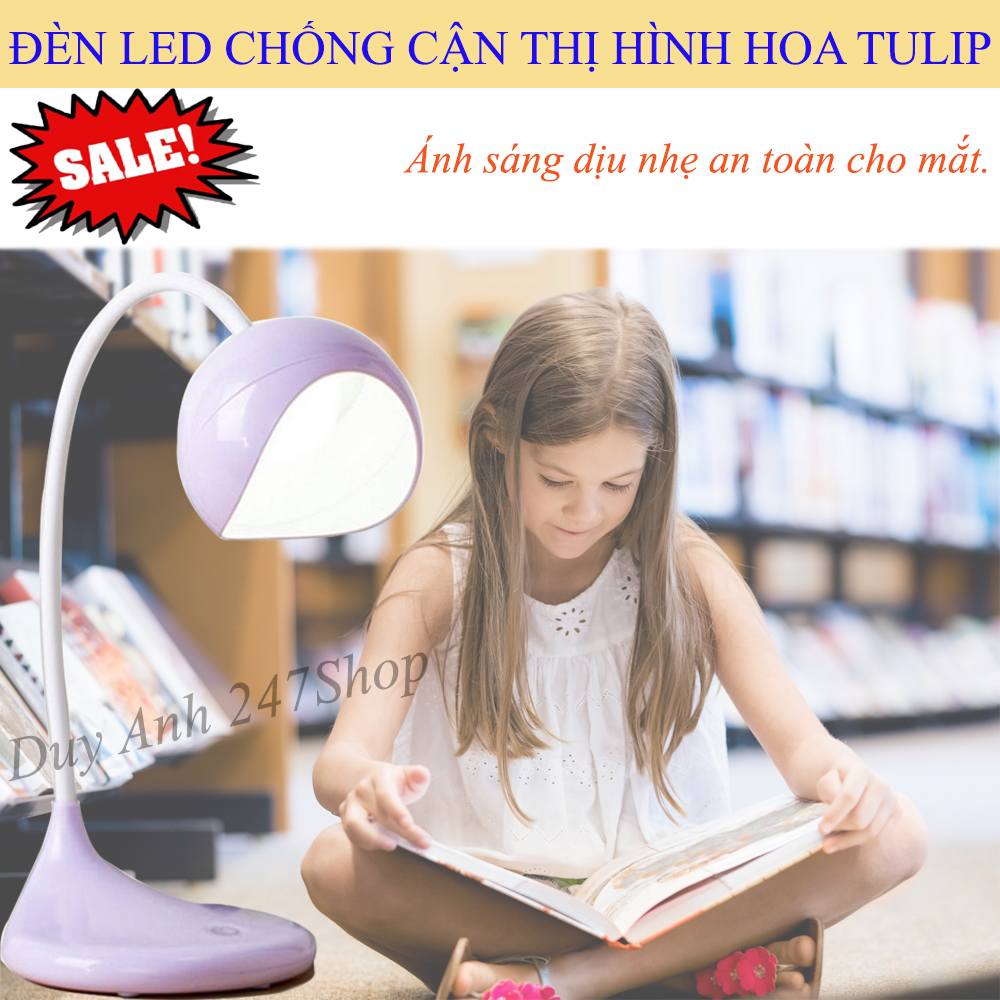Đèn Học Hình Hoa Tulip, Đèn Học Chống Cận, Đèn Để Bàn.Không phát xạ tia UV, Ánh Sáng Trắng Tự Nhiên, Chống Cận Thị - Bảo Vệ Mắt - Độ Bền Cao - An Toàn Khi Sử Dụng - Tiết Kiệm Điện.(GIÁ SỐC)-MUA NGAY