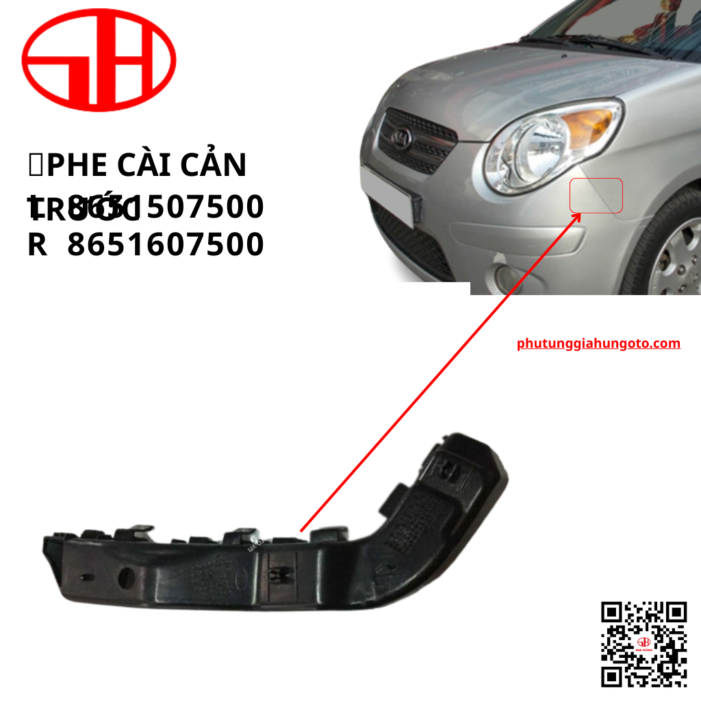 Phụ tùng ô tô phe cài cản trước kia morning 2008 - 2010