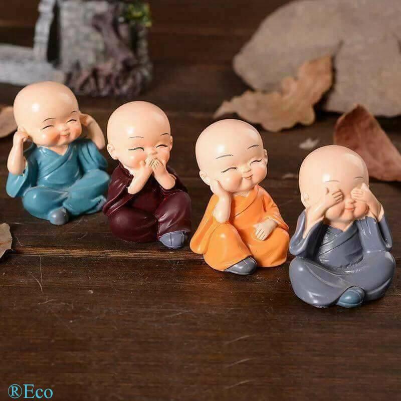 Bộ Tượng 4 Chú Tiểu (Tứ Không) Không Nghe Không Nhìn Không Nói Không Thấy