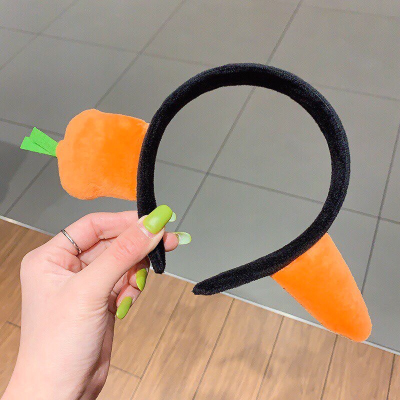 Băng đô cài tóc hình cà rốt bông dễ thương - bờm cà rốt phong cách hàn quốc mika mika