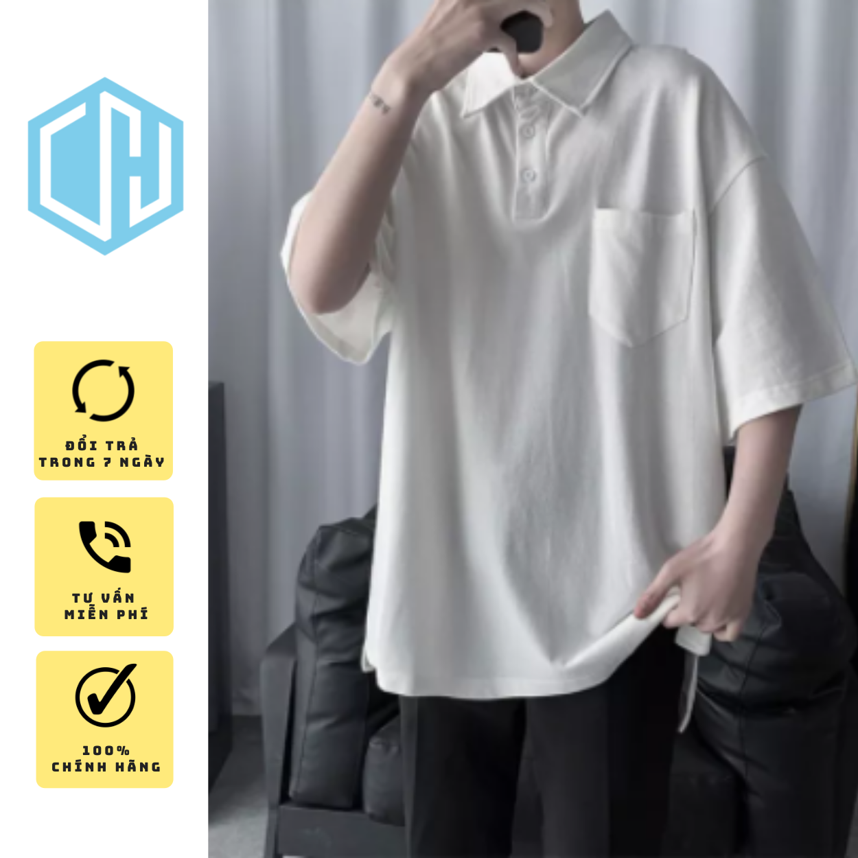 Áo Polo Ngắn Tay Có Cổ Cotton- Áo Lỡ Tay Siêu Đẹp - Cam Kết Đổi Trả Nếu Không Ưng