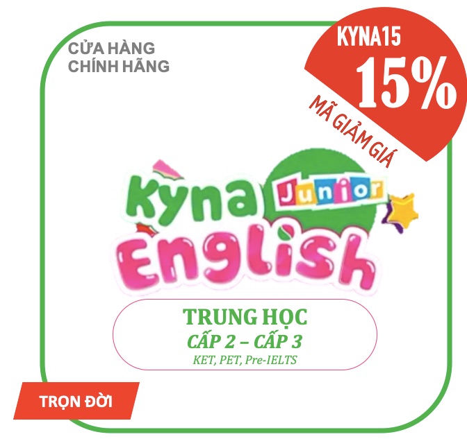 Kyna english junior cấp 2, cấp 3 - trọn đời. tiếng anh cambridge: ket,pet, pre-ielts