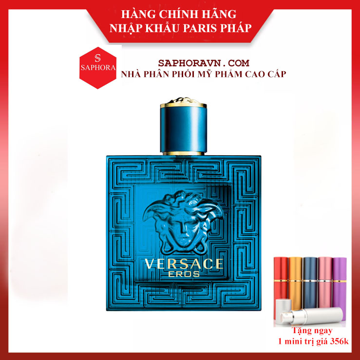 Nước Hoa Nam Nước hoa Versace EROS EDT 100ml Nước hoa nam thơm giữ mùi lâu BAO TEST-[SIÊU SALE]