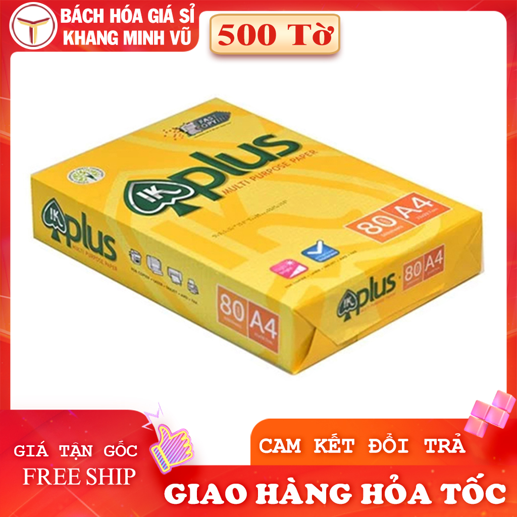 Giấy A4 IK Plus 80gsm Xấp 500 Tờ Nhập Khẩu Indonesia