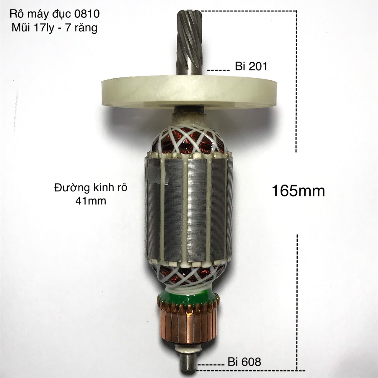 Rô to máy đục mũi 17ly / rô máy đục 0810 / linh phụ kiện máy đục
