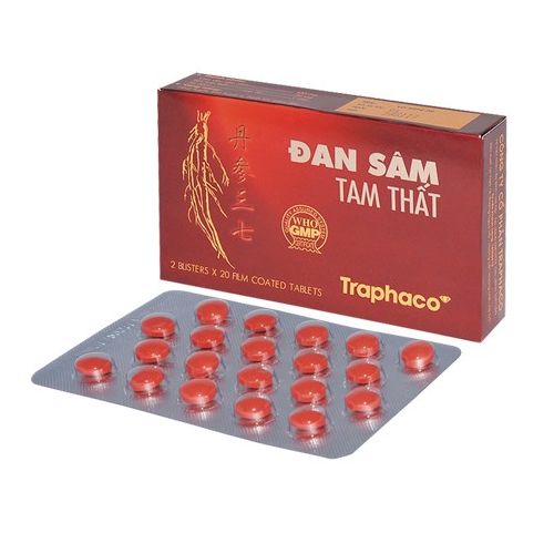 Giảm đau thắt ngực, đau nhói vùng tim do huyết ứ ĐAN SÂM TAM THẤT (40 viên)