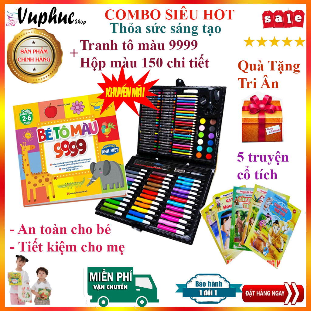 Hộp màu 150 chi tiết bộ màu vẽ đa năng 150 màu hộp bút chì màu bút vẽ bộ màu vẽ đa năng cho bé an toàn không độc hại món quà cho bé yêu thỏa sức sáng tạo, khám phá thế giới muôn màu.