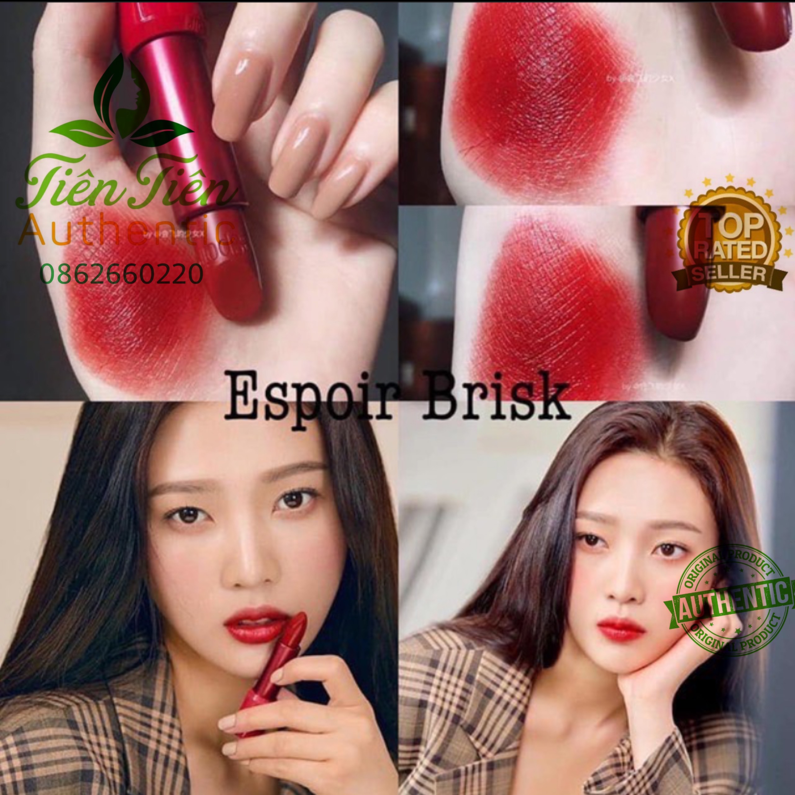 Son Espoir No Wear Moist Hug Lipstick Power Màu RD201 Brisk