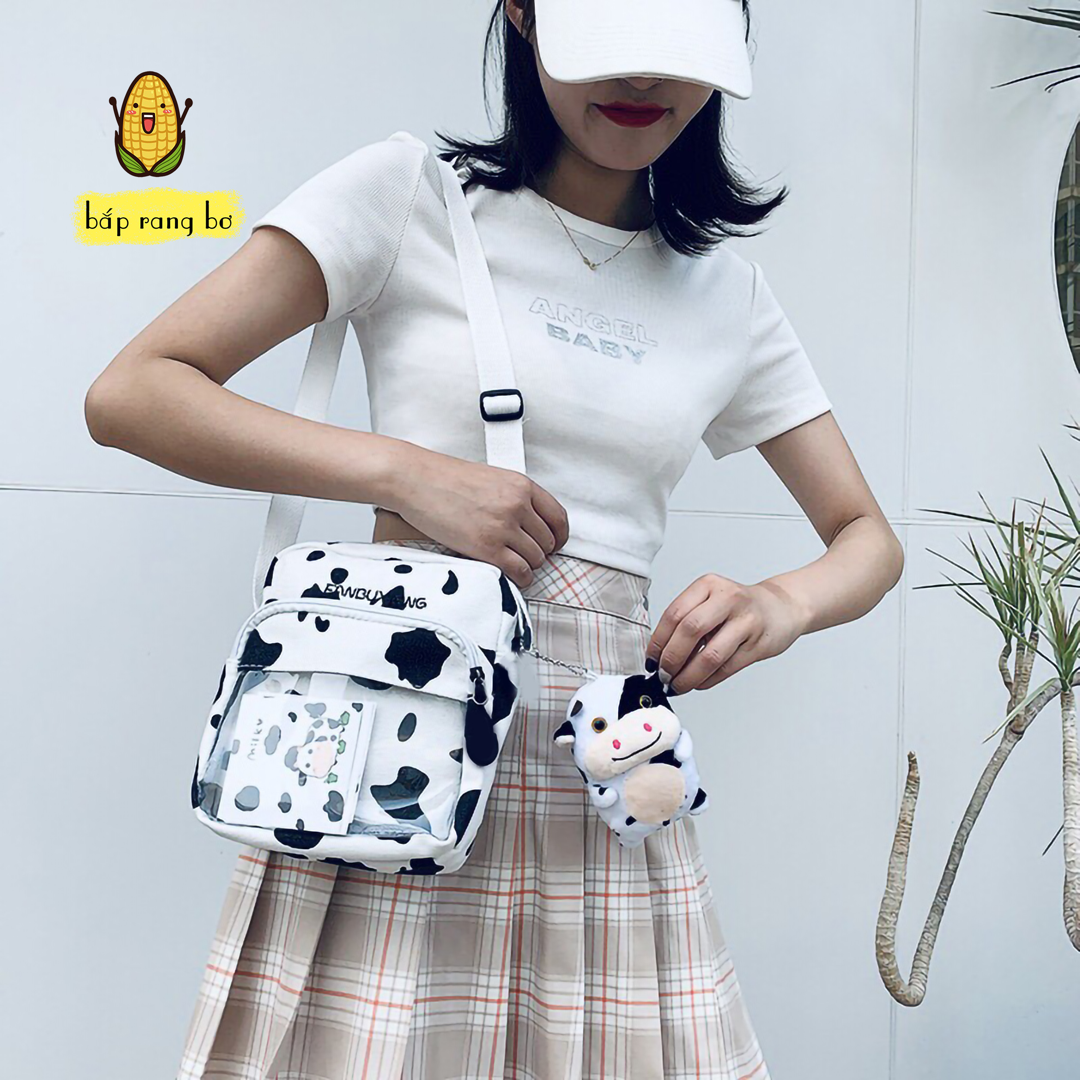 TÚI ĐEO CHÉO BÒ SỮA MINI VẢI CANVAS TOTE MINI KO KÈM TAG GIẤY CN04