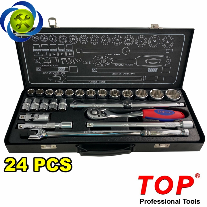 Bộ tuýp 24 chi tiết top gold vnk-1224r loại 6 cạnh