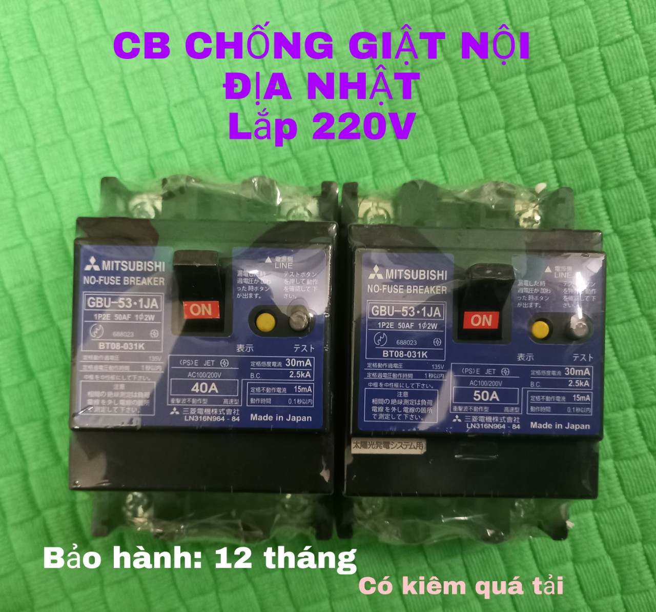 APTOMAT CHỐNG GIẬT NHẬT 40A 50A 30mA