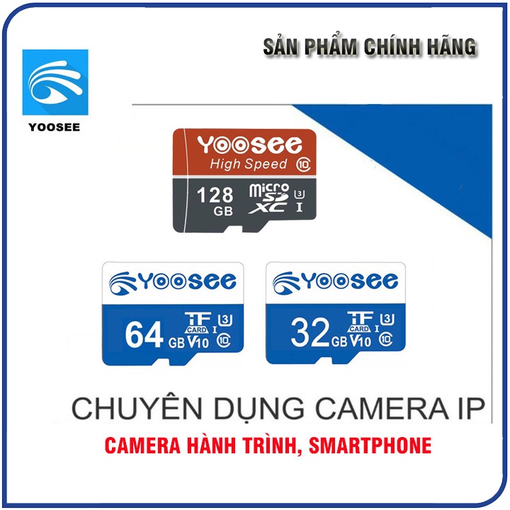 Thẻ nhớ Micro SDXC Yoosee 32GB | 64GB | 128GB Cao cấp, Class 10 - U3, Chuyên dụng Camera, điện thoại, loa. Tốc độ đọc ghi cao