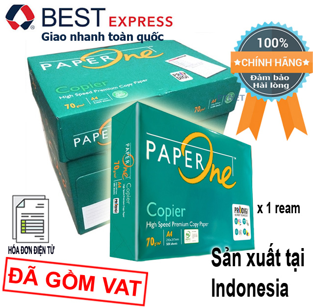 Giấy in cao cấp Paper One A4 70gsm trắng mịn (500 tờ)