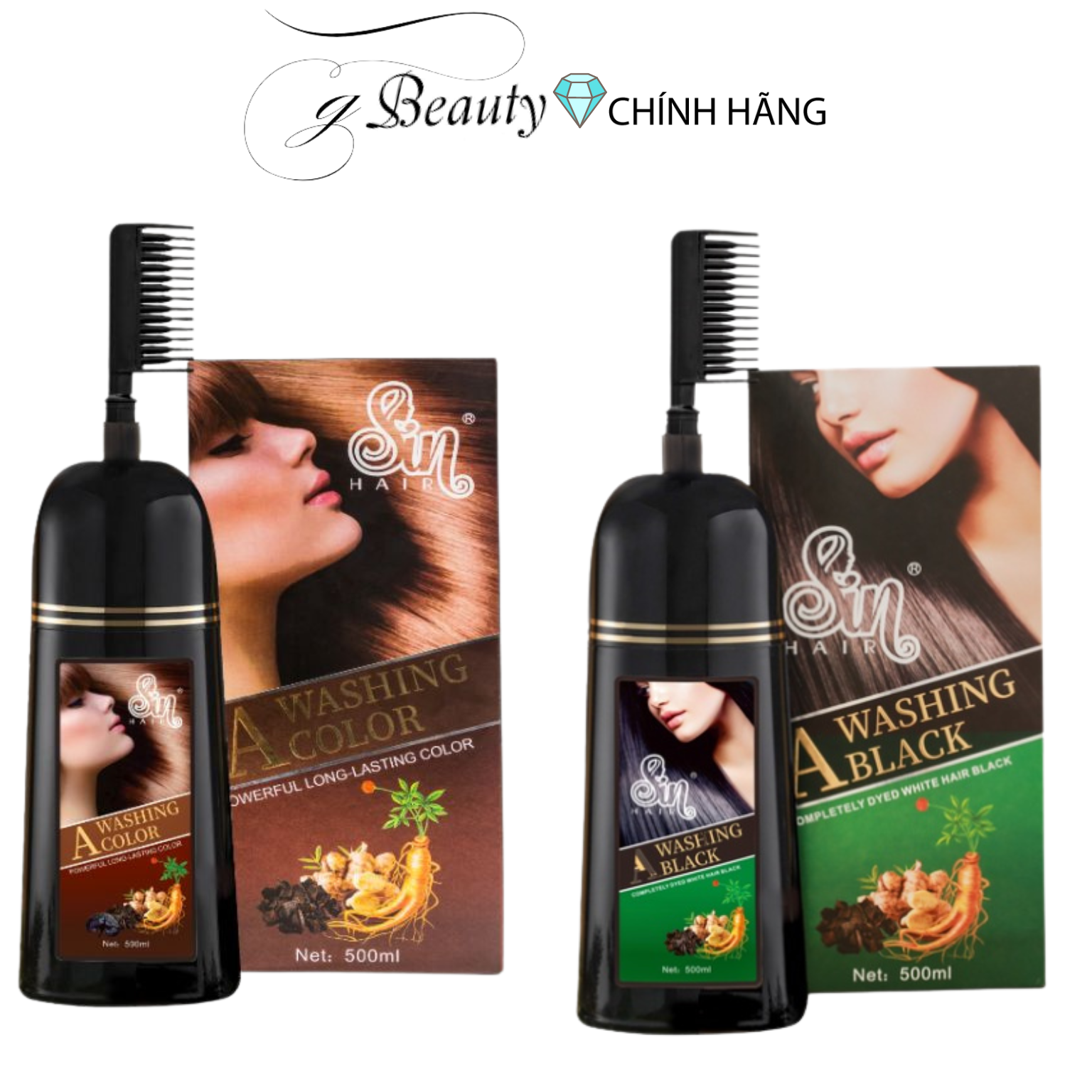 Dầu gội phủ bạc tóc sin hair- chuẩn- 500ml