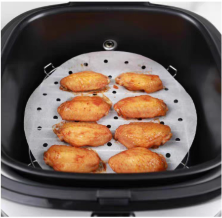 Giấy nến đục lỗ 100 tờ, giấy nến nồi chiên không dầu size 20cm, giấy thấm dầu ăn lót xửng hấp