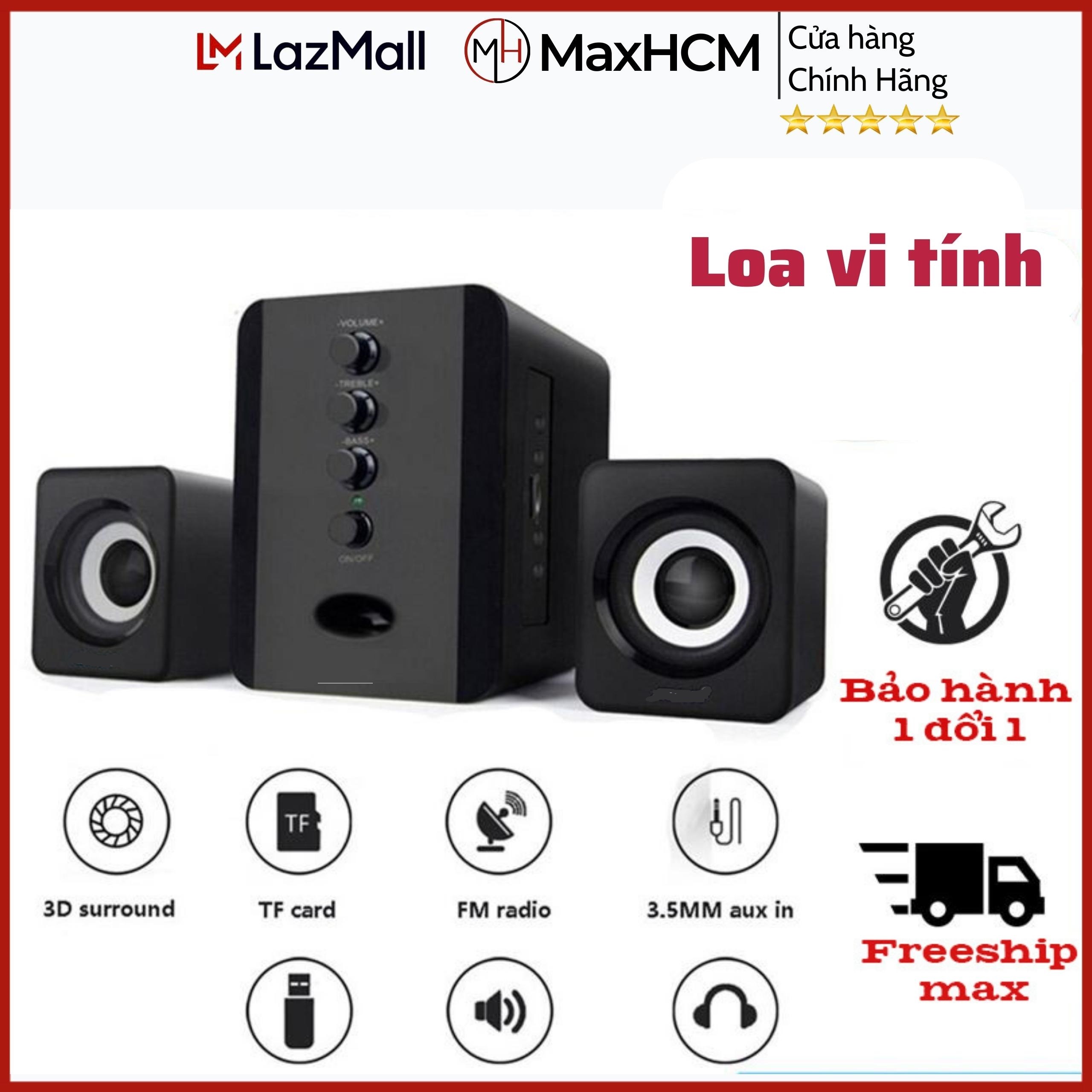 Bộ Loa KAW - Loa Máy Tính, Loa Vi Tính, Loa May Vi Tinh, Loa Để Bàn, Loa Tivi, Jack 3.5 Thiết Kế Nhỏ Gọn Âm Bass Trầm Ấm, Có Núm Chỉnh BASS Và TREBLE Cực Hot , Bảo hành uy tín MAX HCM