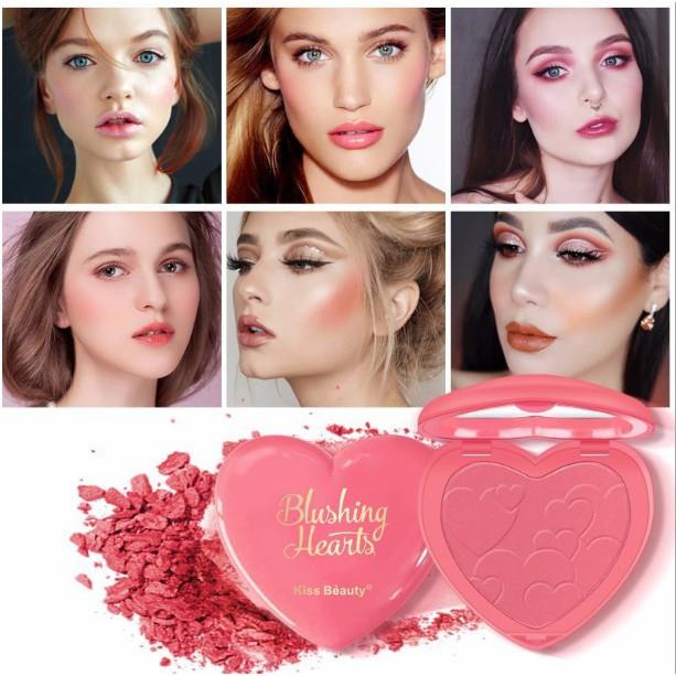 ﹍❅  PHẤN MÁ HỒNG TONE CAM TRÁI TIM KISS BÈAUTY SWEET HEART XB88
