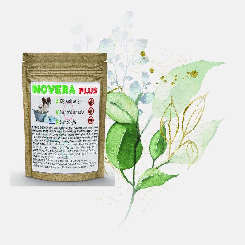[HCM]Bột pha tắm chính hãng Novera ve rận cho chó mèo DÙNG 1 LẦN SẠCH 1NĂM
