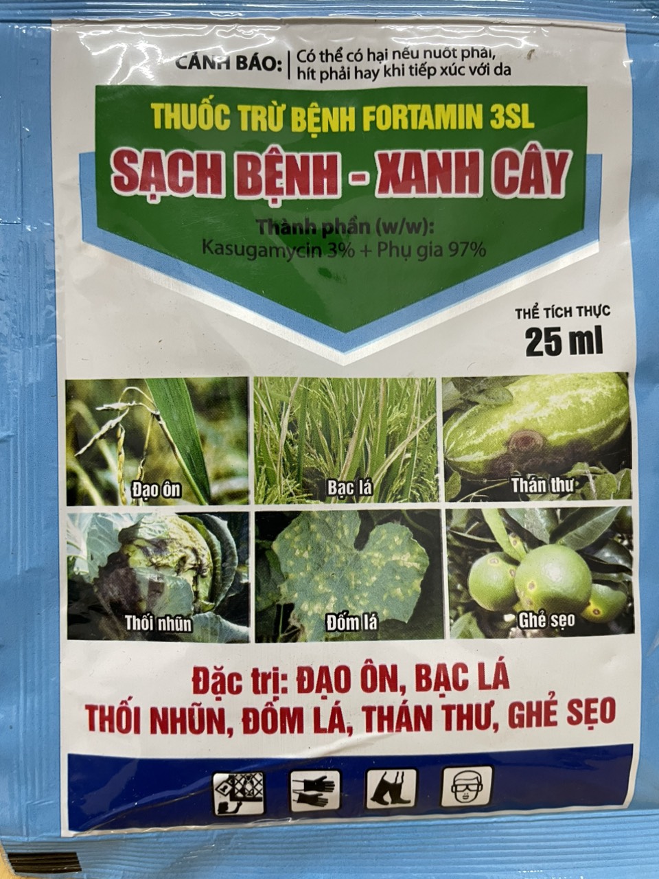 thuốc trừ bệnh sinh học Fotamin (25ml): trừ bệnh thối nhũn; héo xanh; sương mai; ghẻ quả; thối búp; thối quả do vi khuẩn gây hại cây.