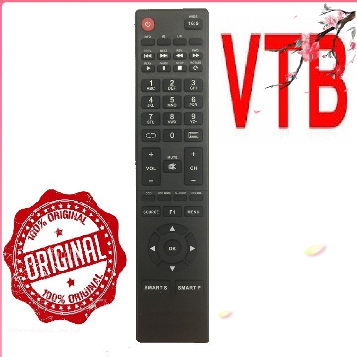 Remote điều khiển tivi vtb smart mẫu 1