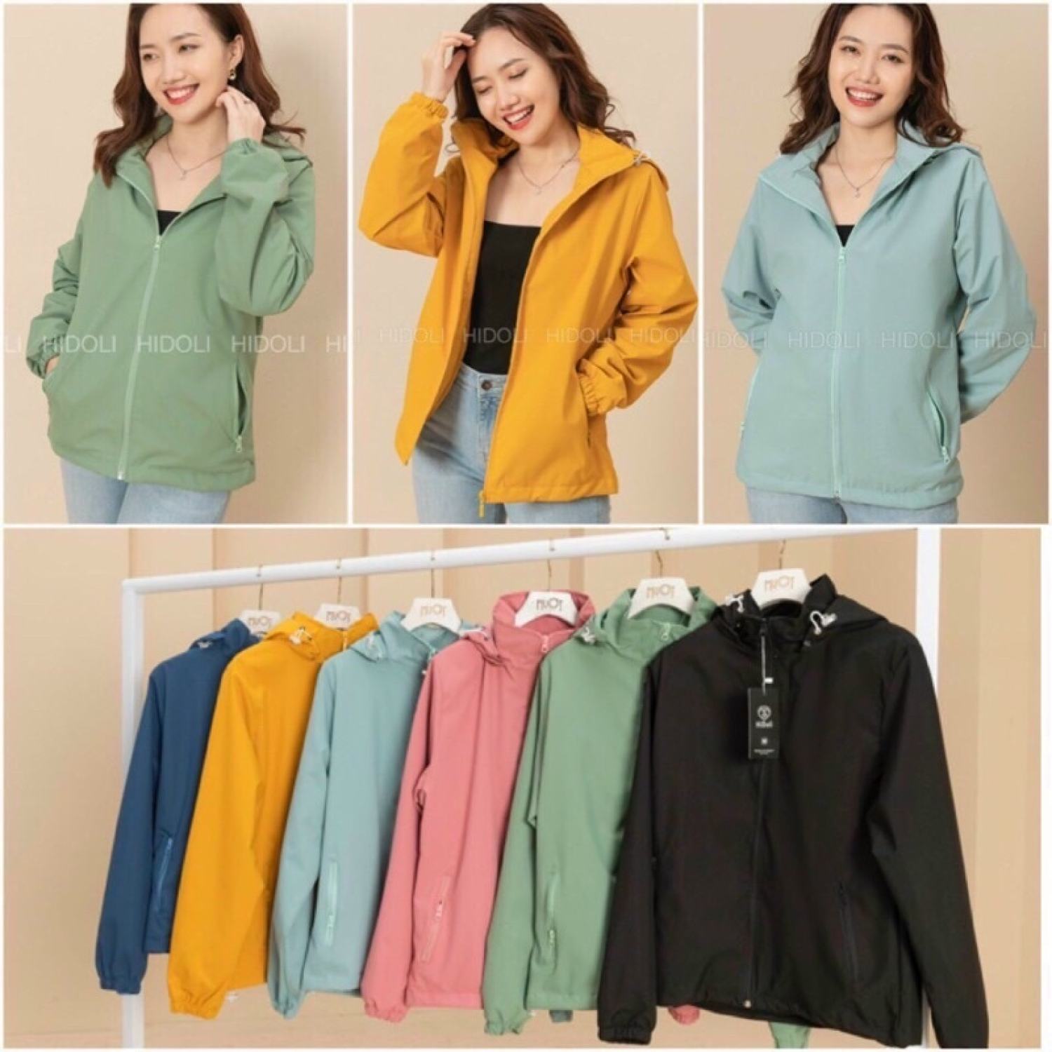 Áo khoác gió nữ 2 lớp lót lưới cao cấp,áo gió nữ 2 lớp chống nước chống tia UV BQUAY SHOP
