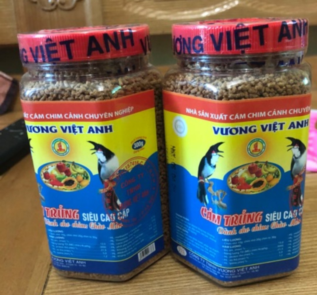 2 lọ cám trứng siêu cao cấp Vương Việt Anh 300g cho chim chào mào