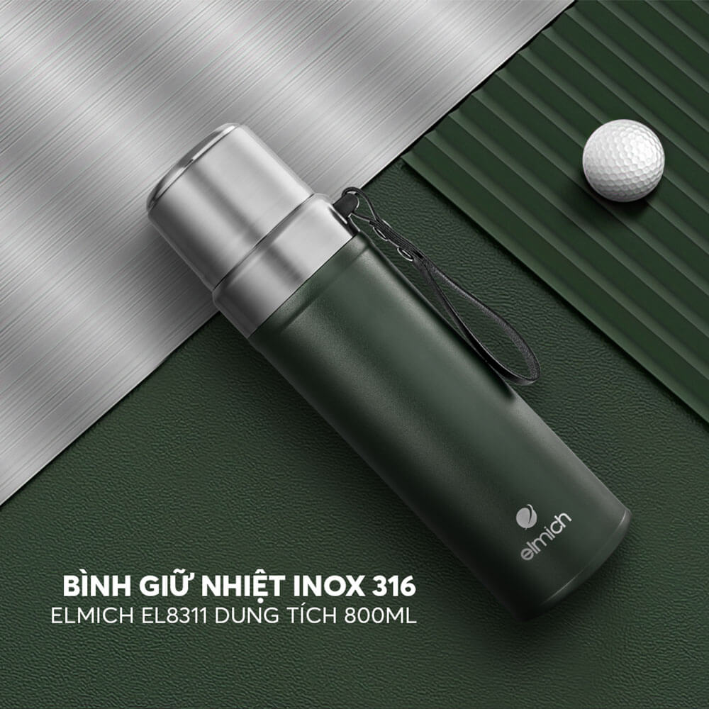 (Chỉ 15-17.07)Bình giữ nhiệt inox 316 Elmich EL8311 dung tích 800ml