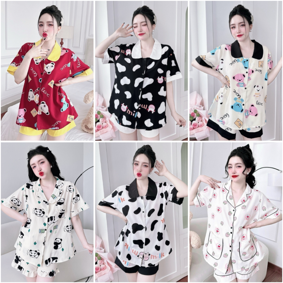 Đồ bộ ngủ nữ đùi lụa nhật bigsize 50-100kg mặc nhà