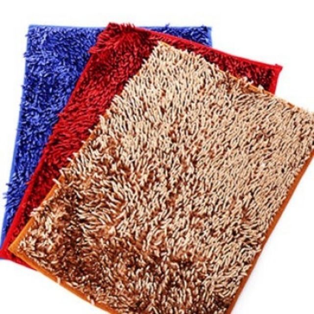 Combo 2 Thảm lau chùi chân san hô sâu nhỏ bóng siêu thấm, chống trượt N130