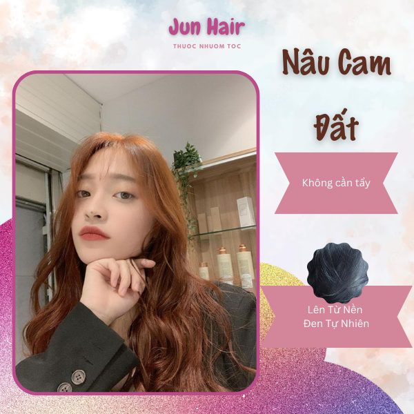 Combo Thuốc Nhuộm Tóc MÀU NÂU CAM ĐẤT Nhuộm Tại Nhà Không Cần Tẩy Tặng Kèm