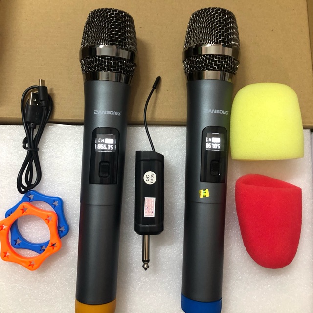 Bộ 2 micro blueotooth karaoke zansong v19 chất lượng cao - bh 6 tháng - hoàng yến computer