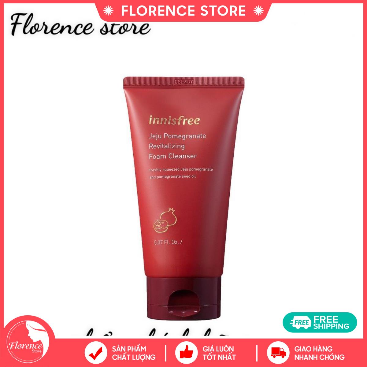Sữa Rửa Mặt Tạo Bọt Làm Sáng Da, Ngăn Chặn Lão Hóa Chiết Xuất Từ Lựu Innisfree Jeju Pomegranate Revitalizing Foam Cleanser 150ml