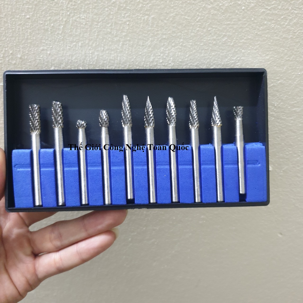 mũi mài hợp kim đa năng bộ 10 mũi 6x6mm( mài phay nhôm đồng nhựa gỗ) cán 6mm đầu 6mm - mũi khoan mài vonfram