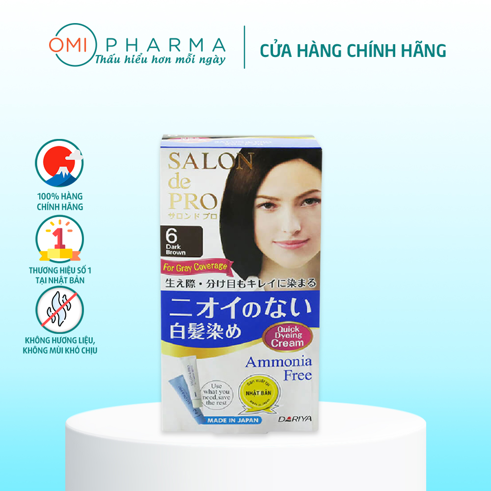 Kem Nhuộm Tóc Phủ Bạc Salon De Pro 6 (Màu Nâu Đen)