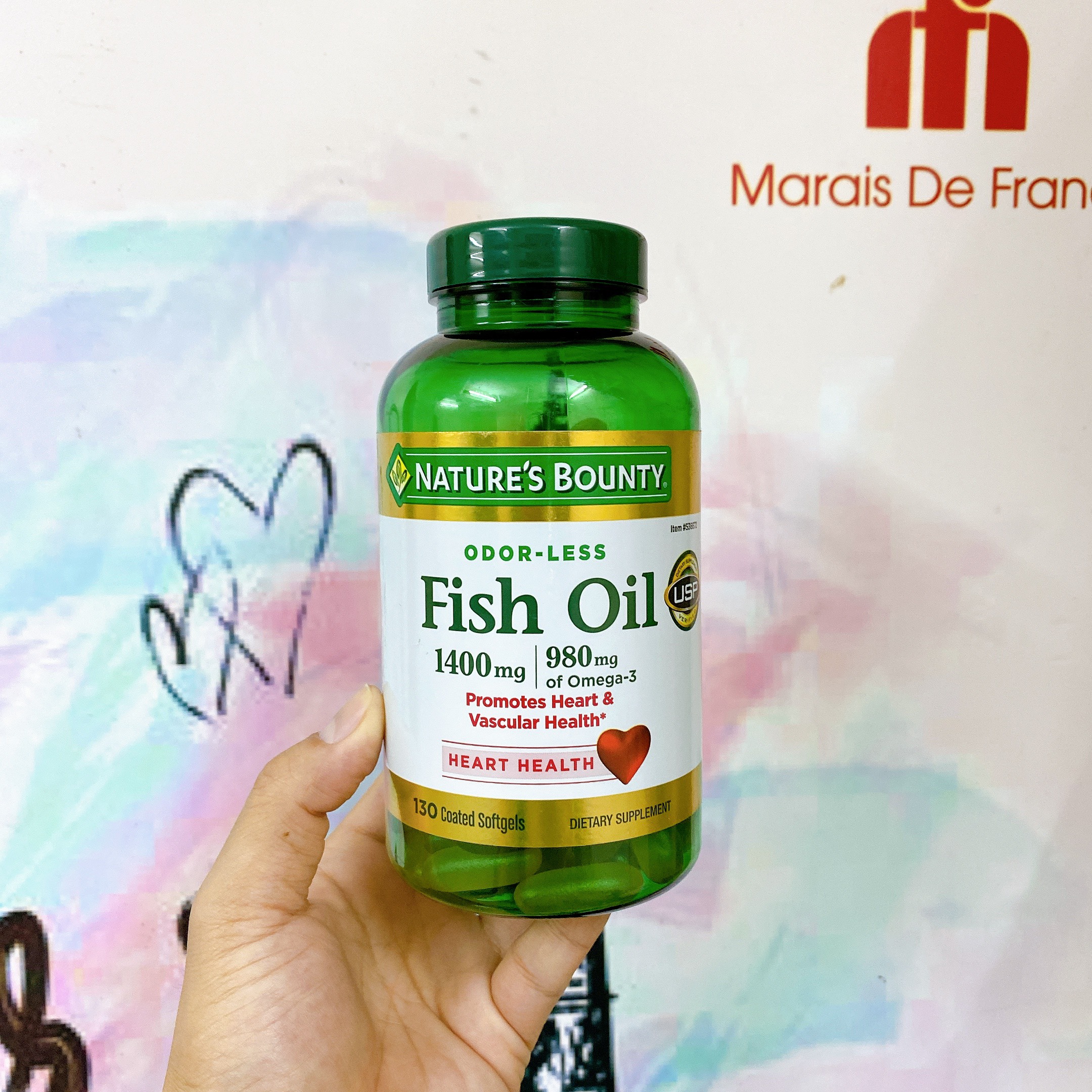 Dầu cá Nature's Bounty Fish Oil 1400 mg 980 mg Omega3 130 viên