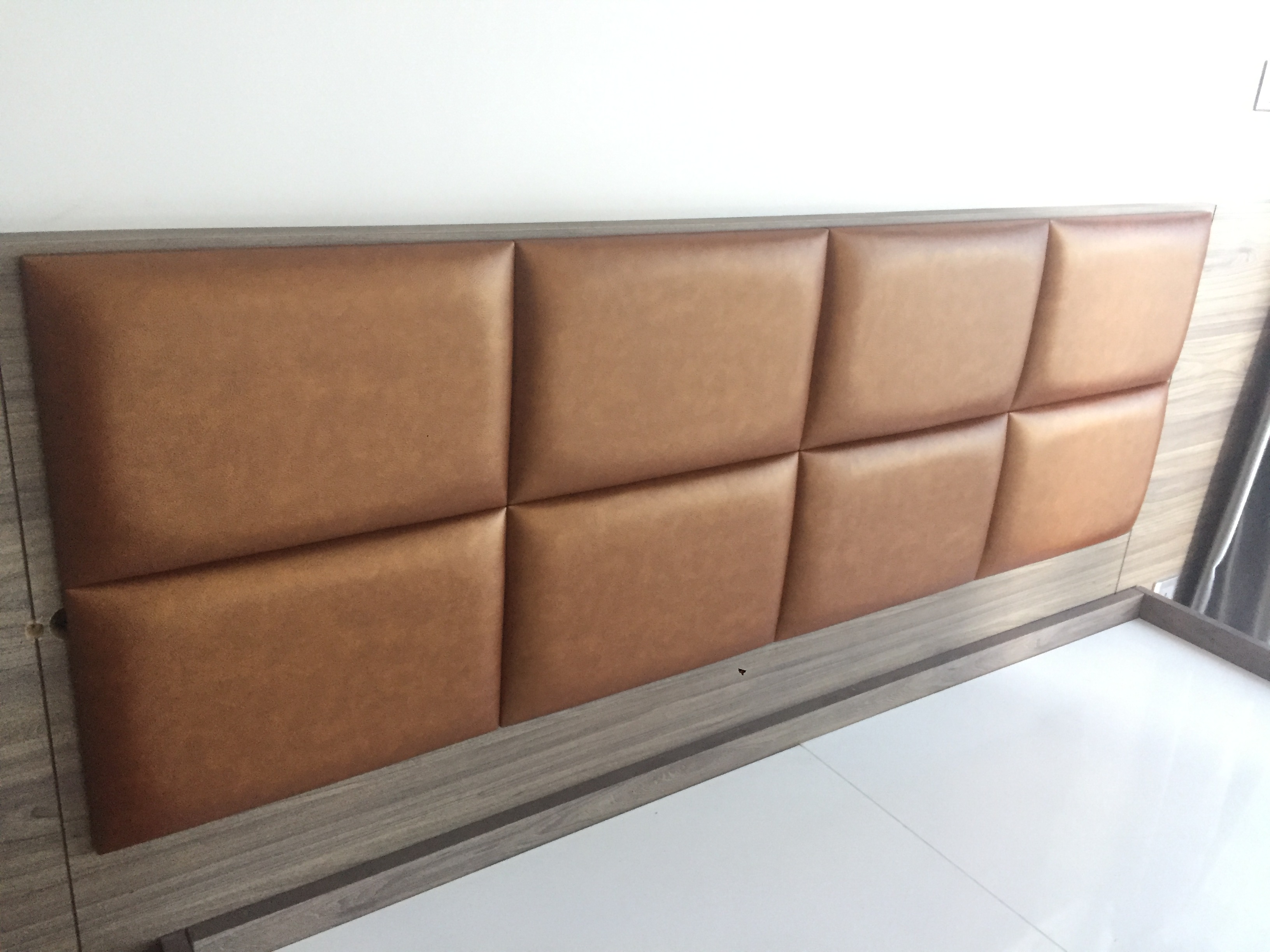 Tấm nệm bọc da Đầu giường cao cấp - Size và Màu tuỳ chọn, Tấm dán tường nệm da tranh trí phòng ngủ