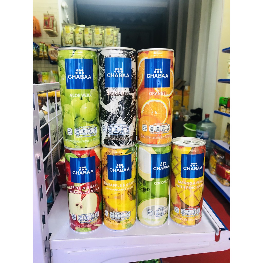Nước Hoa Quả Chabaa Thái Lan Đủ Vị Lon 230Ml - Hàng Có Sẵn Date Mới (Đồ Ăn Vặt Thái Lan)