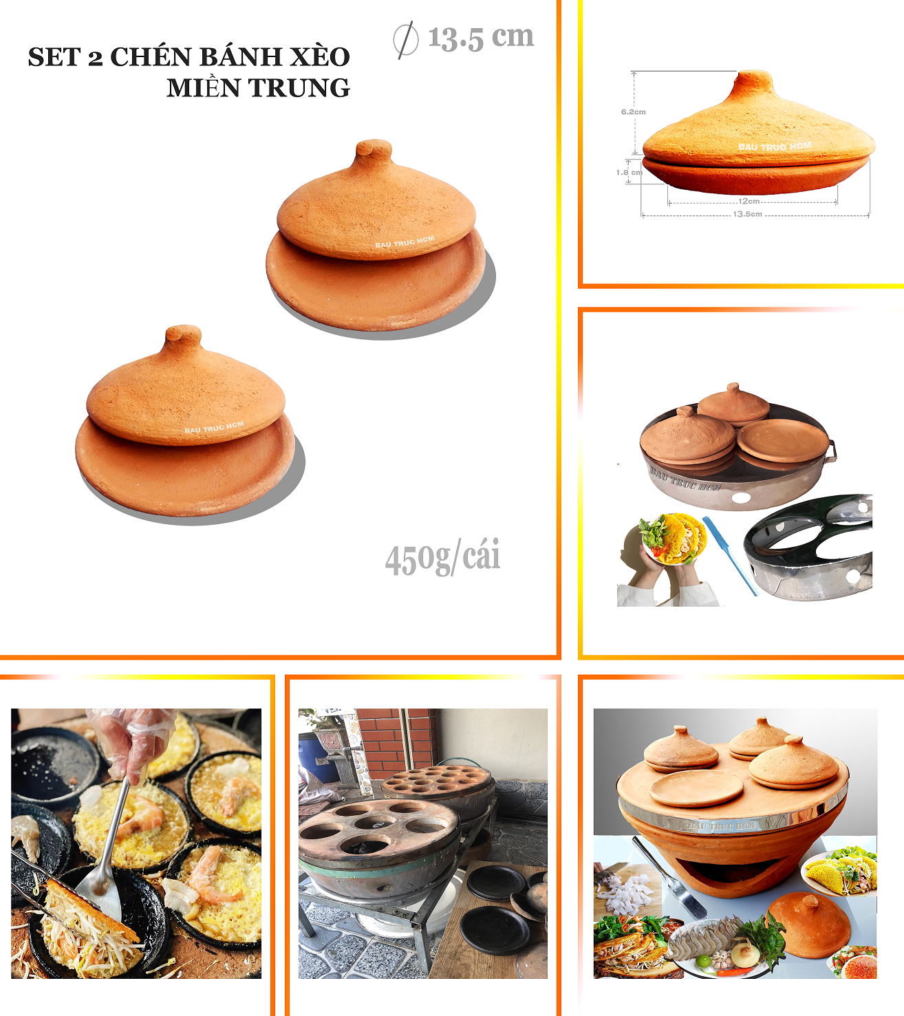Chén bánh xèo miền trung bằng đất nung