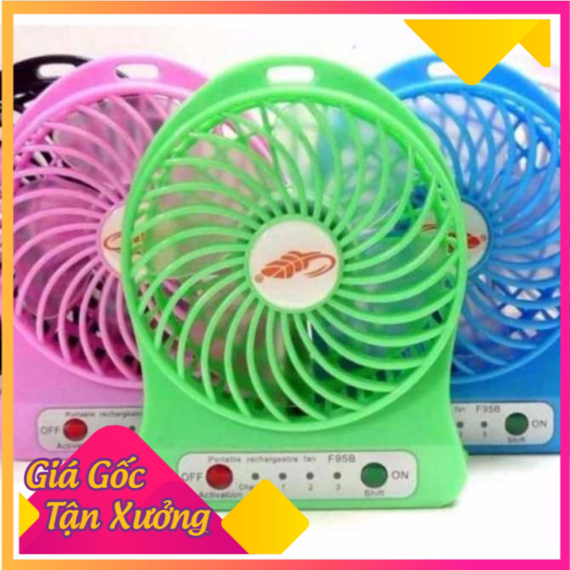 Quạt sạc pin 3 tốc độ và 1 pin sạc - màu ngẫu nhiên H3C Store