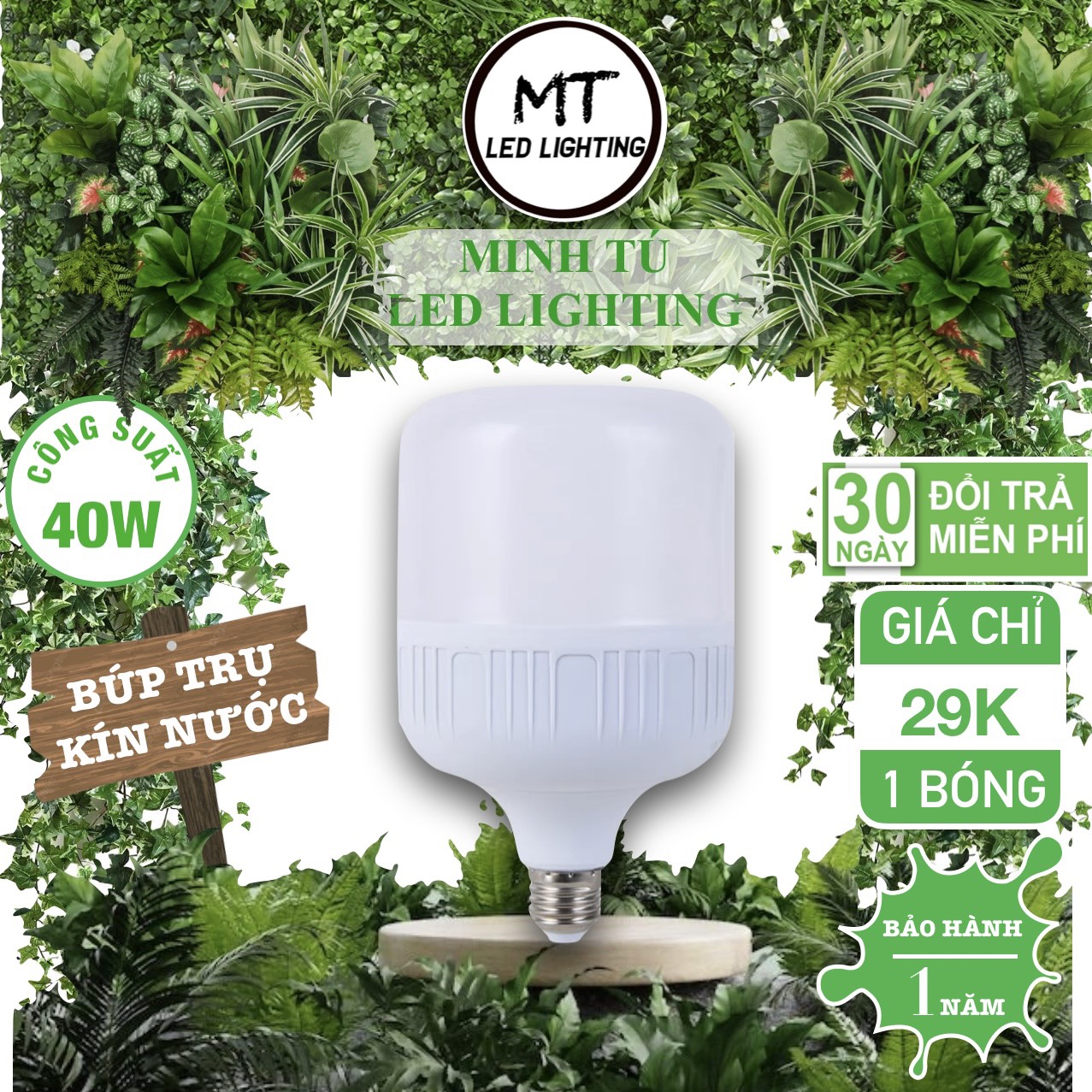 Bóng đèn led trụ 40w siêu rẻ i giao hỏa tốc