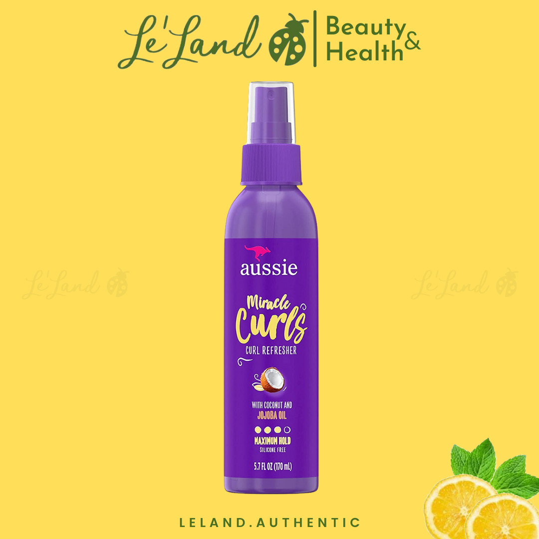 Gel giữ nếp tóc xoăn Aussie Miracle Curls Refresher Spray Gel với dầu dừa và dầu Jojoba 170ml - leland