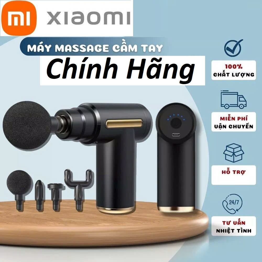 Xiaomi CÔNG NGHỆ Chính Hãng Xiaomi Máy Massage Xiaomi Gun KH-720 Cầm Tay 4 Đầu 6 Chế Độ Trị Liệu Cổ Vai Gáy - Máy Đấm Lưng Sạc Tích Điện Giảm Đau Cứng Cơ, Với 4 Đầu Khác Nhau, Sẵn Sàng Bắn Và Nới Lỏng Tất Cả Các Cơ Và Gân Của Bạn