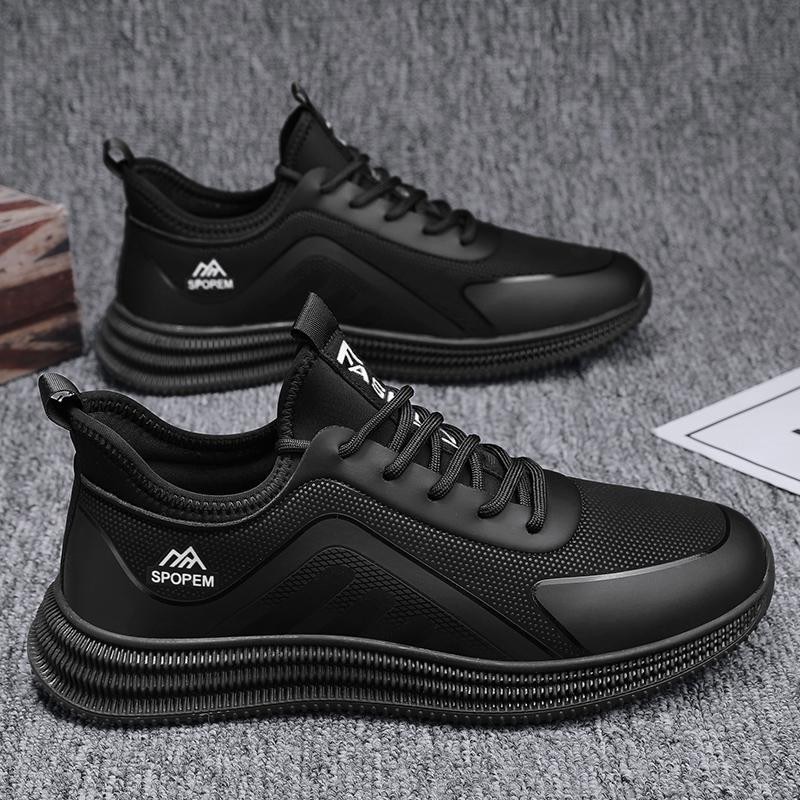 Men's Shoes - Classy Sporemm Black Sneakers
